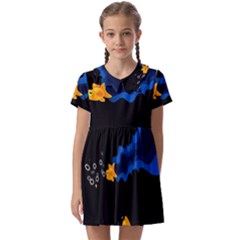 Digital Illusion Kids  Asymmetric Collar Dress