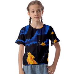 Digital Illusion Kids  Cuff Sleeve Scrunch Bottom Tee