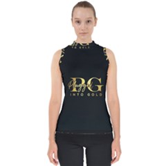 Plugged Into Gold Mock Neck Shell Top