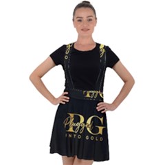 Plugged Into Gold Velvet Suspender Skater Skirt by pluggedintogold