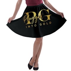 Plugged Into Gold A-line Skater Skirt by pluggedintogold