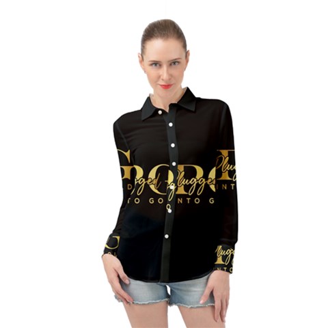 Plugged Into Gold Long Sleeve Chiffon Shirt by pluggedintogold