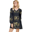 PLUGGED INTO GOLD Tiered Long Sleeve Mini Dress View1