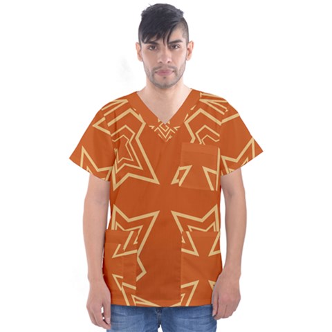 Abstract Pattern Geometric Backgrounds   Men s V-neck Scrub Top by Eskimos