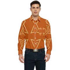 Abstract Pattern Geometric Backgrounds   Men s Long Sleeve Pocket Shirt  by Eskimos