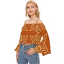 Abstract pattern geometric backgrounds   Off Shoulder Flutter Bell Sleeve Top View2