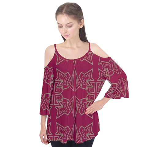 Abstract Pattern Geometric Backgrounds   Flutter Sleeve Tee  by Eskimos