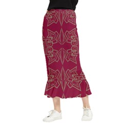 Abstract Pattern Geometric Backgrounds   Maxi Fishtail Chiffon Skirt