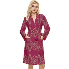 Abstract Pattern Geometric Backgrounds   Long Sleeve Velour Robe