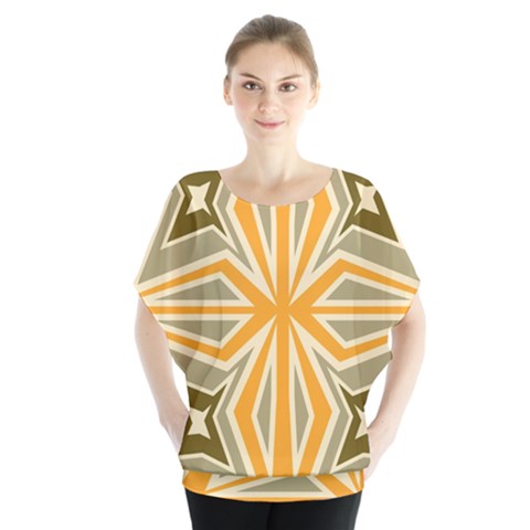 Abstract Pattern Geometric Backgrounds   Batwing Chiffon Blouse by Eskimos