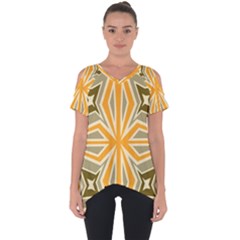 Abstract Pattern Geometric Backgrounds   Cut Out Side Drop Tee by Eskimos