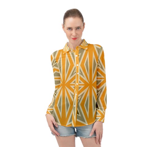 Abstract Pattern Geometric Backgrounds   Long Sleeve Chiffon Shirt by Eskimos