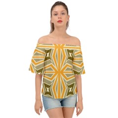 Abstract Pattern Geometric Backgrounds   Off Shoulder Short Sleeve Top by Eskimos