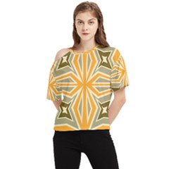 Abstract Pattern Geometric Backgrounds   One Shoulder Cut Out Tee by Eskimos