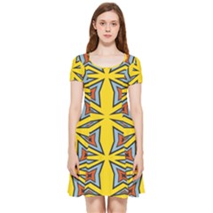 Abstract Pattern Geometric Backgrounds   Inside Out Cap Sleeve Dress