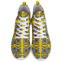 Abstract Pattern Geometric Backgrounds   Men s Lightweight High Top Sneakers by Eskimos