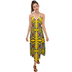 Abstract Pattern Geometric Backgrounds   Halter Tie Back Dress  by Eskimos