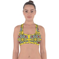 Abstract Pattern Geometric Backgrounds   Cross Back Hipster Bikini Top  by Eskimos