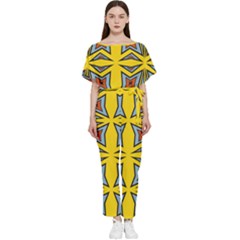 Abstract Pattern Geometric Backgrounds   Batwing Lightweight Jumpsuit