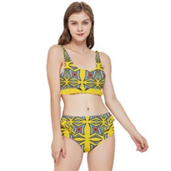 Abstract Pattern Geometric Backgrounds   Frilly Bikini Set by Eskimos