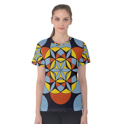 Abstract Pattern Geometric Backgrounds   Women s Cotton Tee by Eskimos