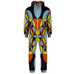 Abstract Pattern Geometric Backgrounds   Hooded Jumpsuit (men)  by Eskimos