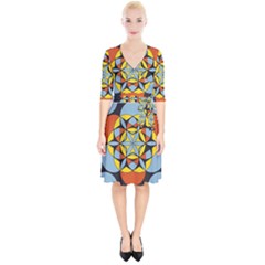 Abstract Pattern Geometric Backgrounds   Wrap Up Cocktail Dress by Eskimos