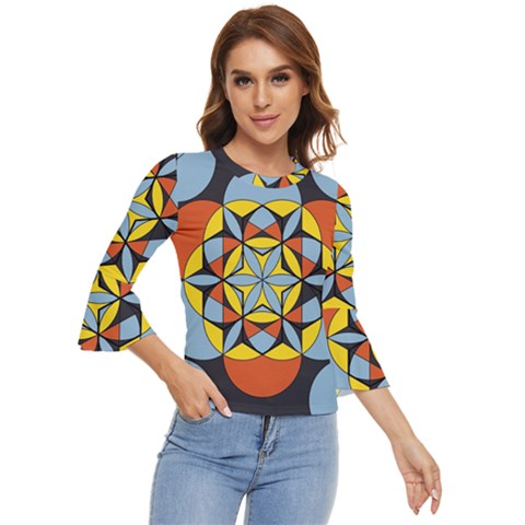 Abstract Pattern Geometric Backgrounds   Bell Sleeve Top by Eskimos