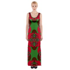 Abstract Pattern Geometric Backgrounds   Thigh Split Maxi Dress by Eskimos