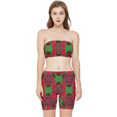 Abstract Pattern Geometric Backgrounds   Stretch Shorts And Tube Top Set by Eskimos