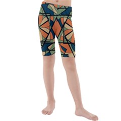 Abstract Pattern Geometric Backgrounds   Kids  Mid Length Swim Shorts by Eskimos