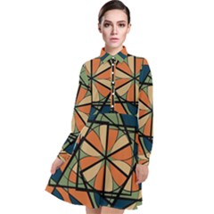 Abstract Pattern Geometric Backgrounds   Long Sleeve Chiffon Shirt Dress by Eskimos