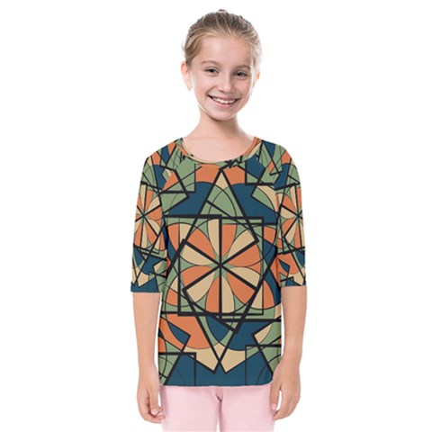 Abstract Pattern Geometric Backgrounds   Kids  Quarter Sleeve Raglan Tee by Eskimos