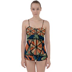 Abstract Pattern Geometric Backgrounds   Babydoll Tankini Set by Eskimos