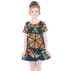 Abstract Pattern Geometric Backgrounds   Kids  Simple Cotton Dress by Eskimos