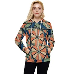 Abstract Pattern Geometric Backgrounds   Women s Lightweight Drawstring Hoodie