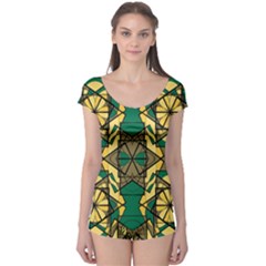 Abstract Pattern Geometric Backgrounds   Boyleg Leotard  by Eskimos