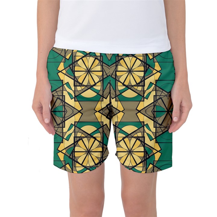 Abstract pattern geometric backgrounds   Women s Basketball Shorts