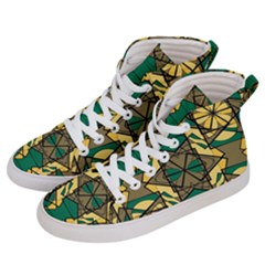 Abstract Pattern Geometric Backgrounds   Men s Hi-top Skate Sneakers by Eskimos