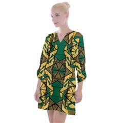 Abstract Pattern Geometric Backgrounds   Open Neck Shift Dress