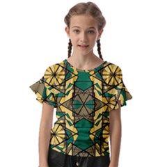 Abstract Pattern Geometric Backgrounds   Kids  Cut Out Flutter Sleeves