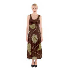 Floral Pattern Paisley Style  Sleeveless Maxi Dress by Eskimos