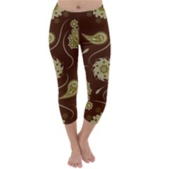 Floral Pattern Paisley Style  Capri Winter Leggings  by Eskimos