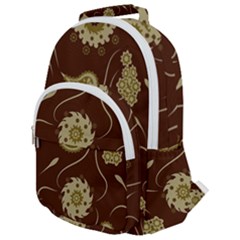 Floral Pattern Paisley Style  Rounded Multi Pocket Backpack by Eskimos