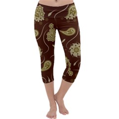 Floral Pattern Paisley Style  Capri Yoga Leggings by Eskimos