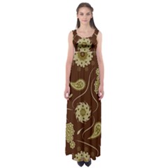 Floral Pattern Paisley Style  Empire Waist Maxi Dress