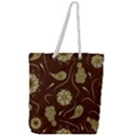 Floral pattern paisley style  Full Print Rope Handle Tote (Large) View1