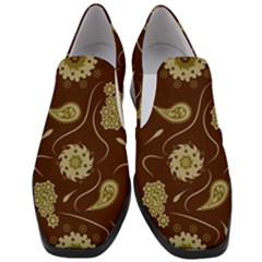 Floral Pattern Paisley Style  Women Slip On Heel Loafers by Eskimos