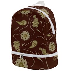 Floral Pattern Paisley Style  Zip Bottom Backpack by Eskimos