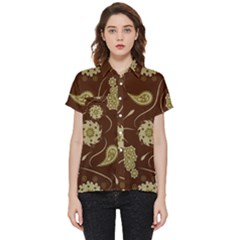 Floral Pattern Paisley Style  Short Sleeve Pocket Shirt